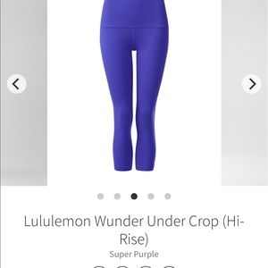 LULULEMON • Wunder Under High Rise Crop